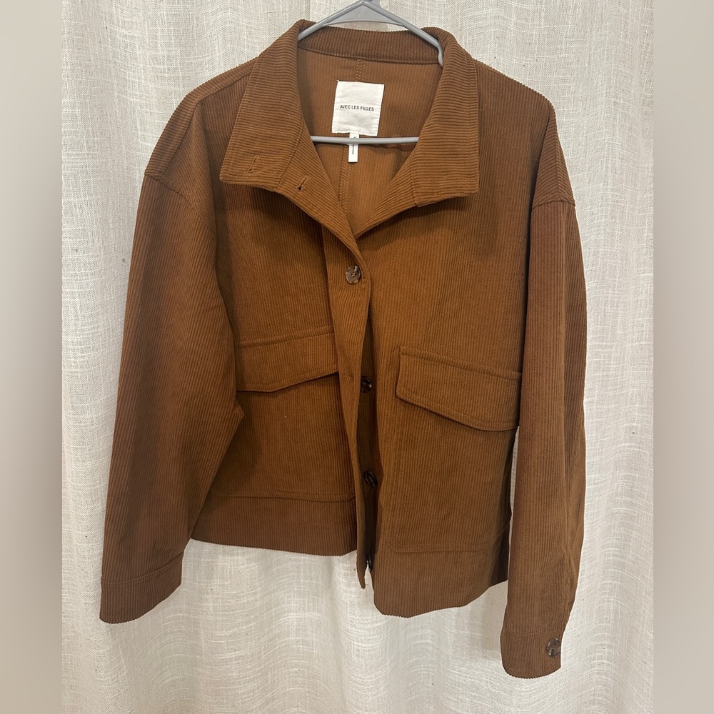 Brown Corduroy Jacket with Double Pockets